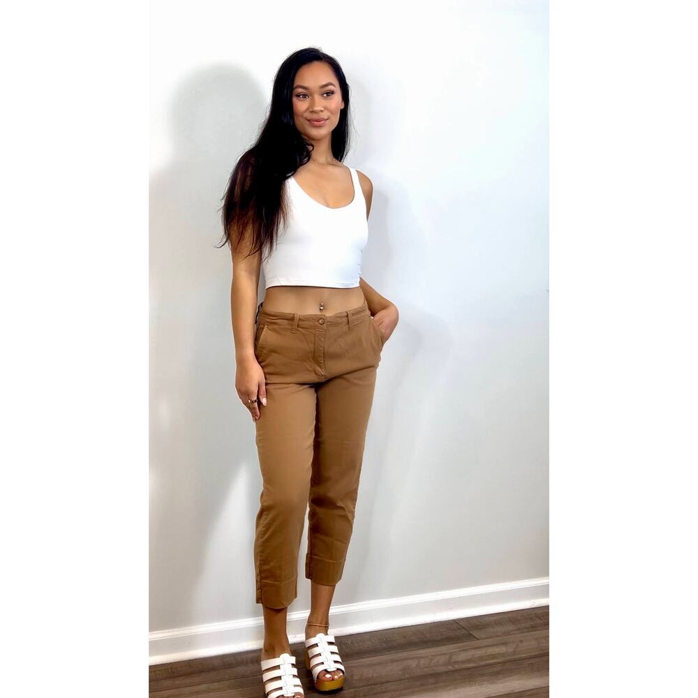 PISTOLA Capri Pants in Khaki Size‎ 29 Zip Fly Tapered Leg Flat Front Pockets